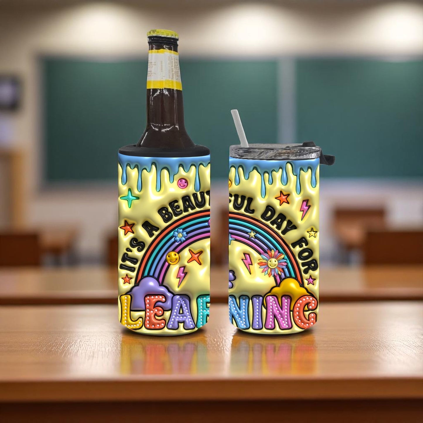 Beautiful Day for Learning 4-in-1 Can Cooler Cup