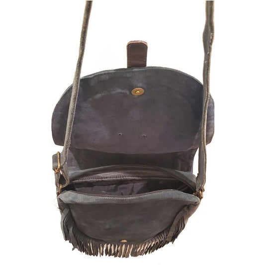 Leather Boho Fringe Suede Tassel Crossbody Bag Adjustable