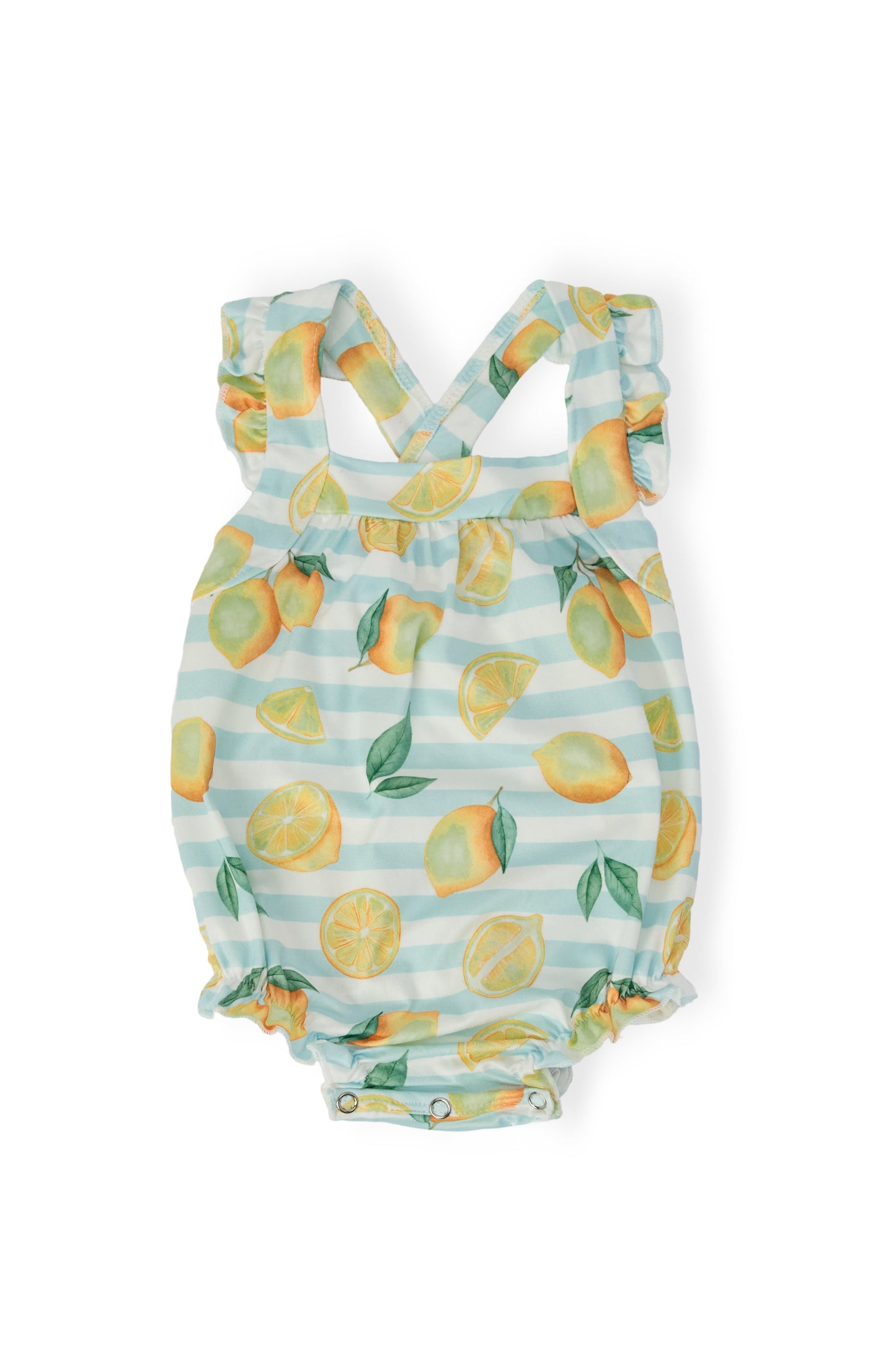 Lovely Lemons Ruffle Cross Back Romper