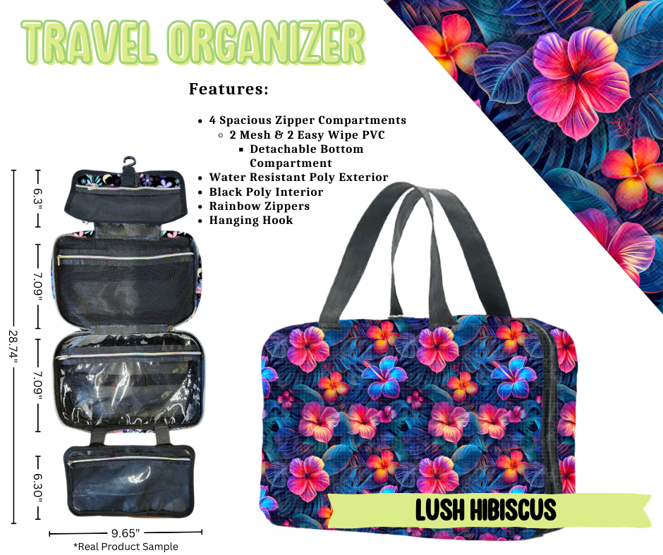 Lush Hibiscus Travel Organizer