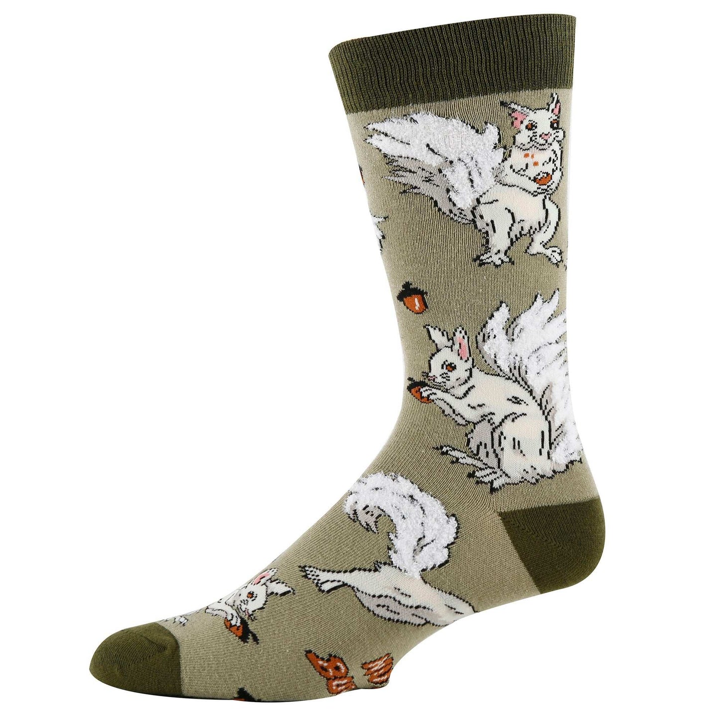 Men's White Fox Squirrel Socks