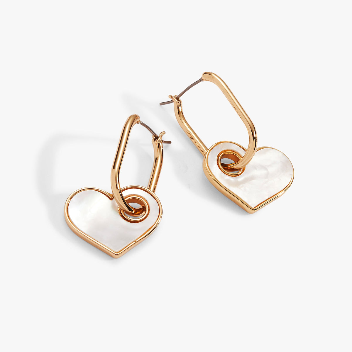 Mother of Pearl Heart Interchangeable Hoop Earring
