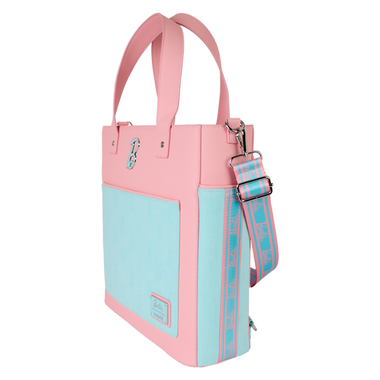 Loungefly Mattel - Classic Barbie Terry Cloth Convertible Backpack & Tote Crossbody Bag