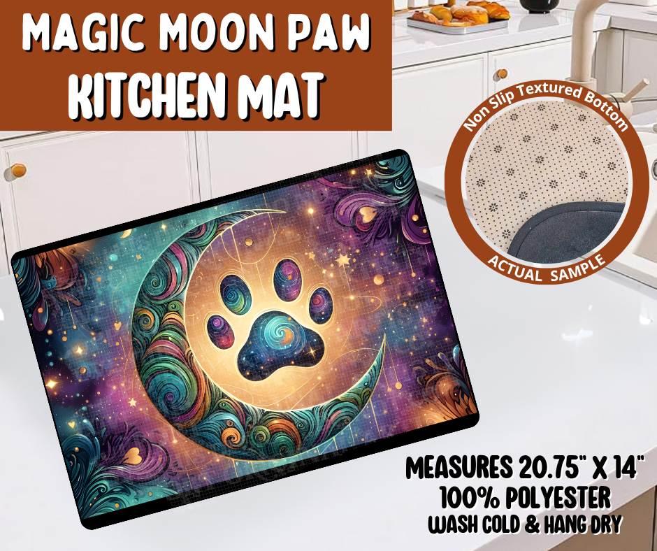 Preorder! Closes 10/19. ETA Jan. Magic Moon Paw Kitchen Mat