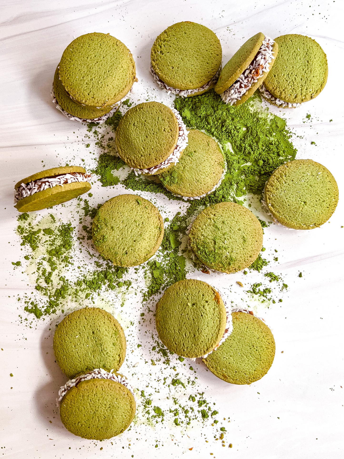Matcha Alfajores Cookies - No Gluten