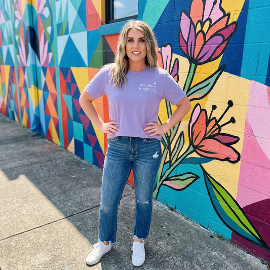 Minnesota Mini Heart Script Adult Graphic Tee