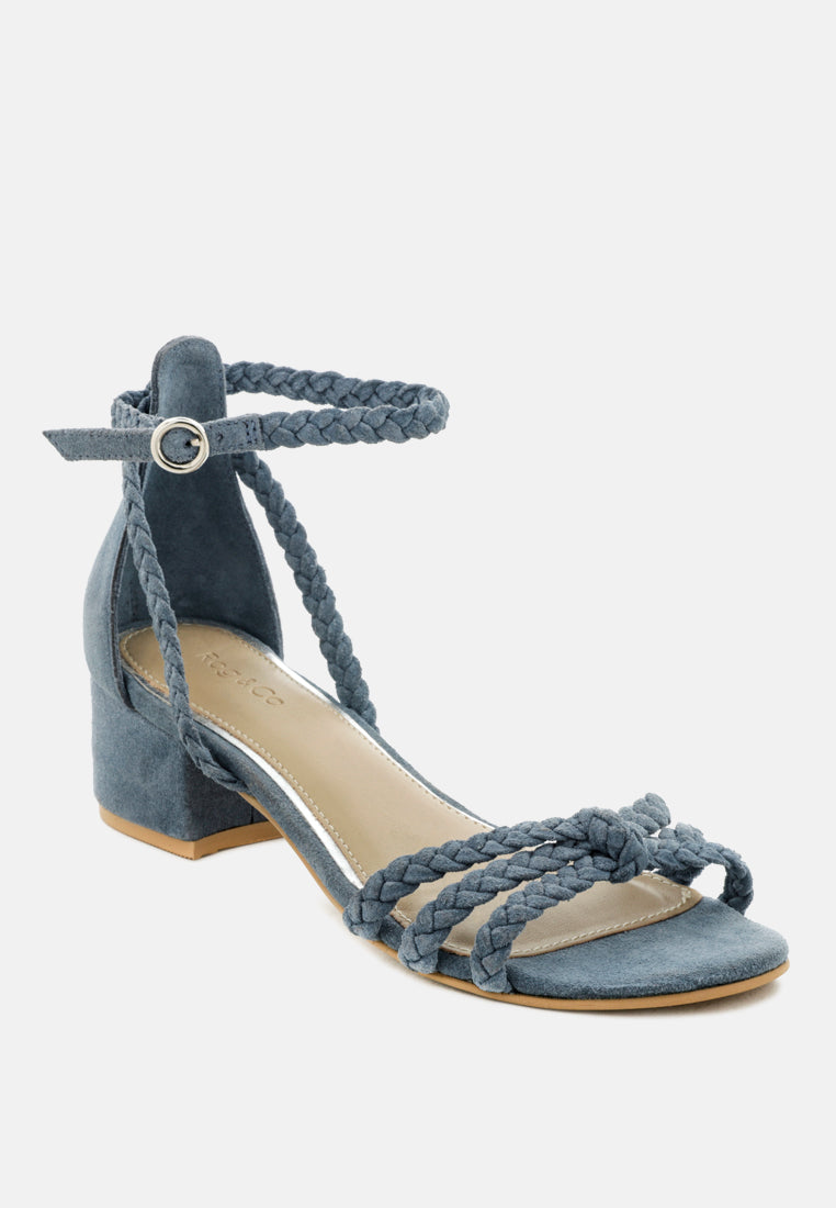 Nicola Braided Leather Block Heel Sandal