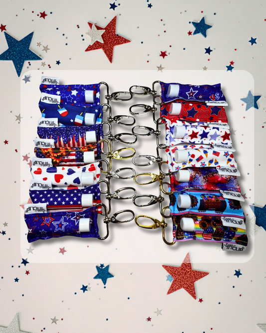 Patriotic Puffy Hearts LippyClip® Lip Balm Holder