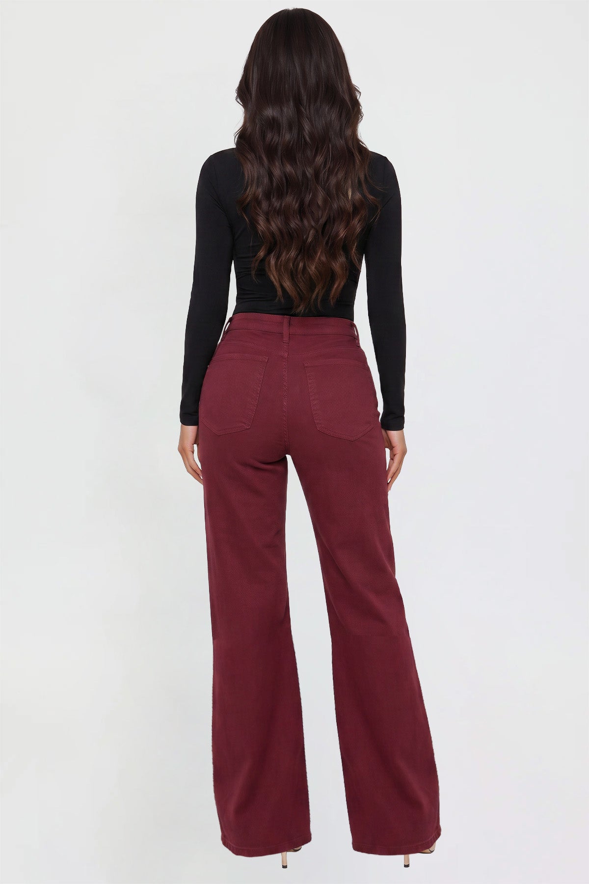 Women's Hyperstretch Wide Leg Pants, Dark Wine