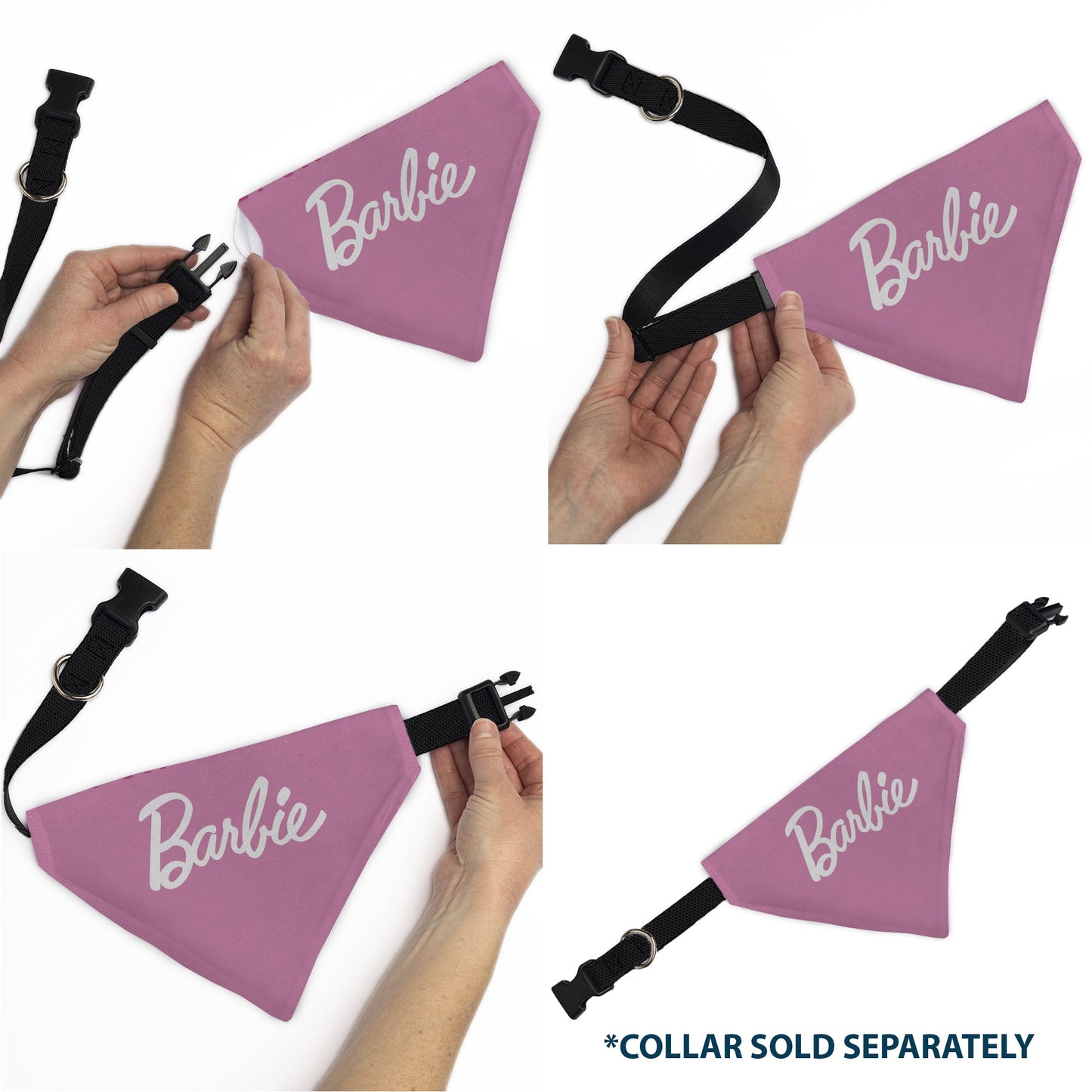 Pet Bandana - BARBIE Script and B Icon Collage Pinks/White
