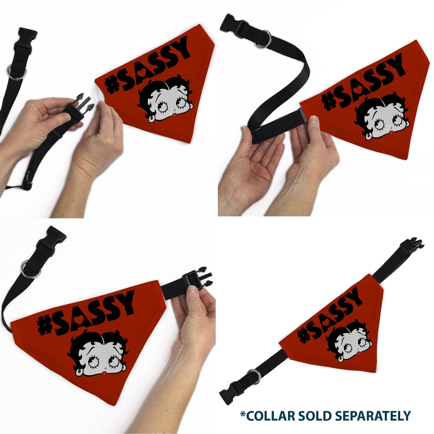 Pet Bandana - Betty Boop #SASSY Face Red/Black