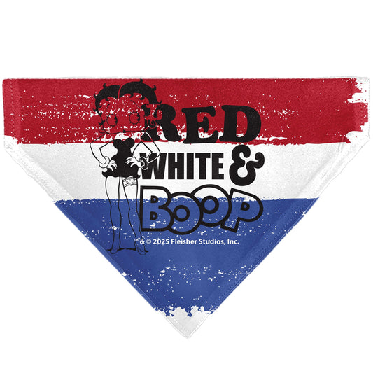 Pet Bandana - Betty Boop RED WHITE & BOOP Stripes Pose White/Red/Blue
