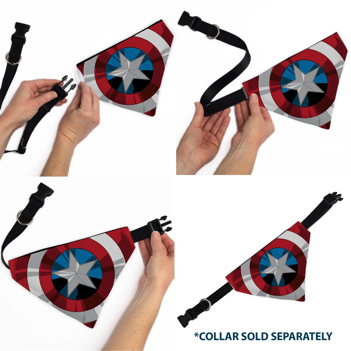 Pet Bandana - Captain America Shield Red/White/Blue