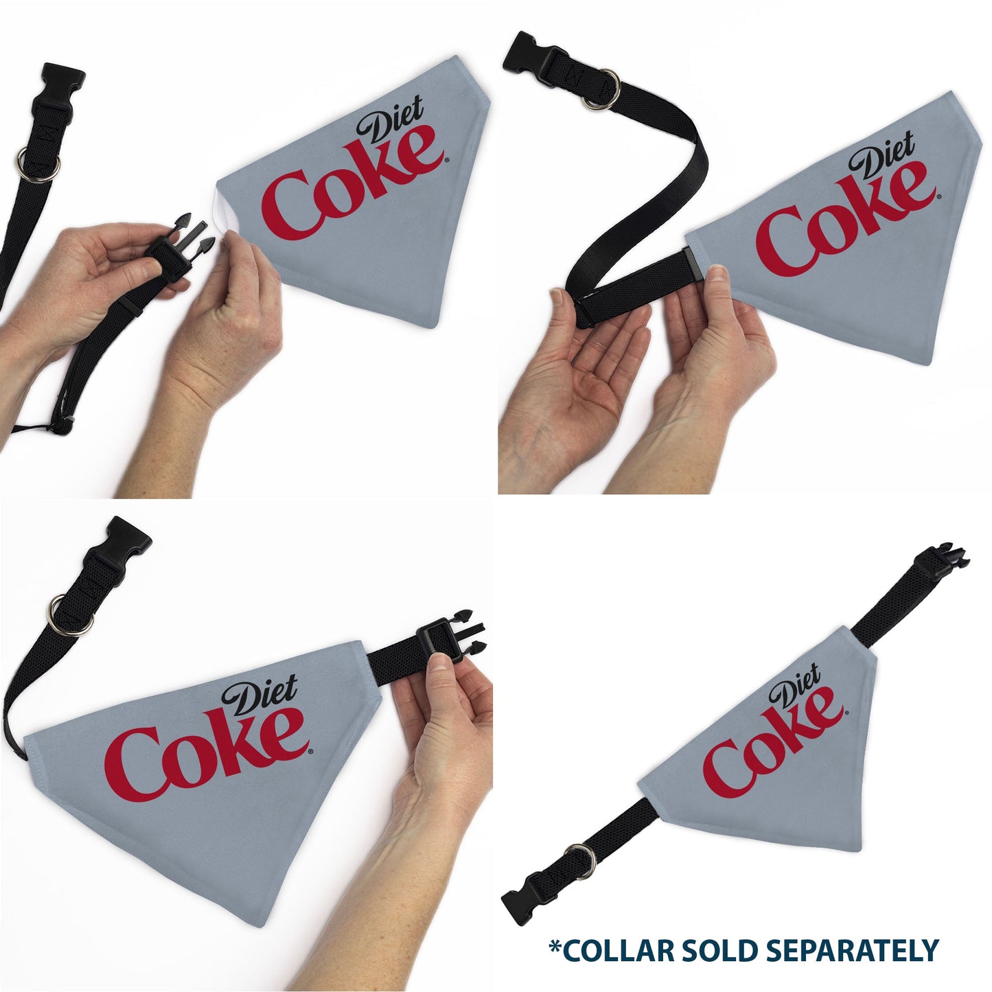 Pet Bandana - DIET COKE Logo Gray/Black/Red
