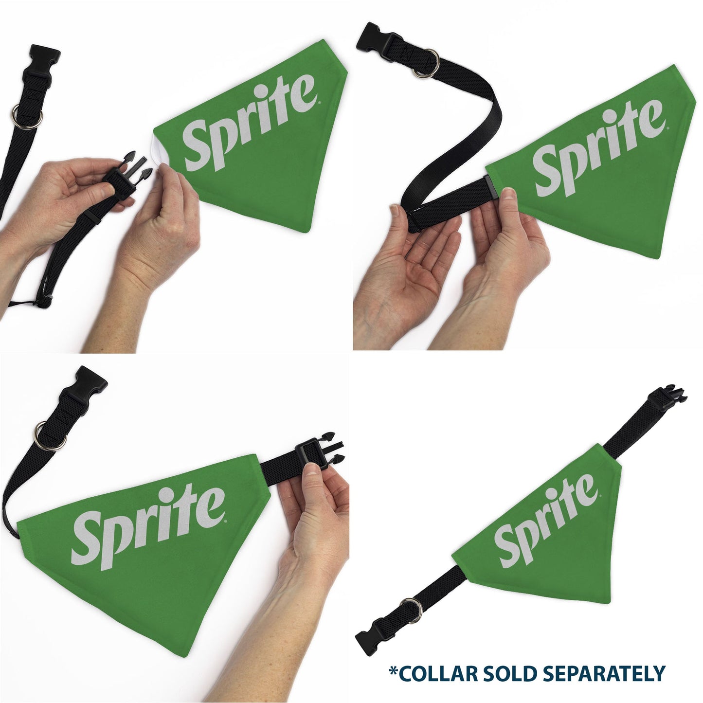Pet Bandana - SPRITE Text Logo Green/White