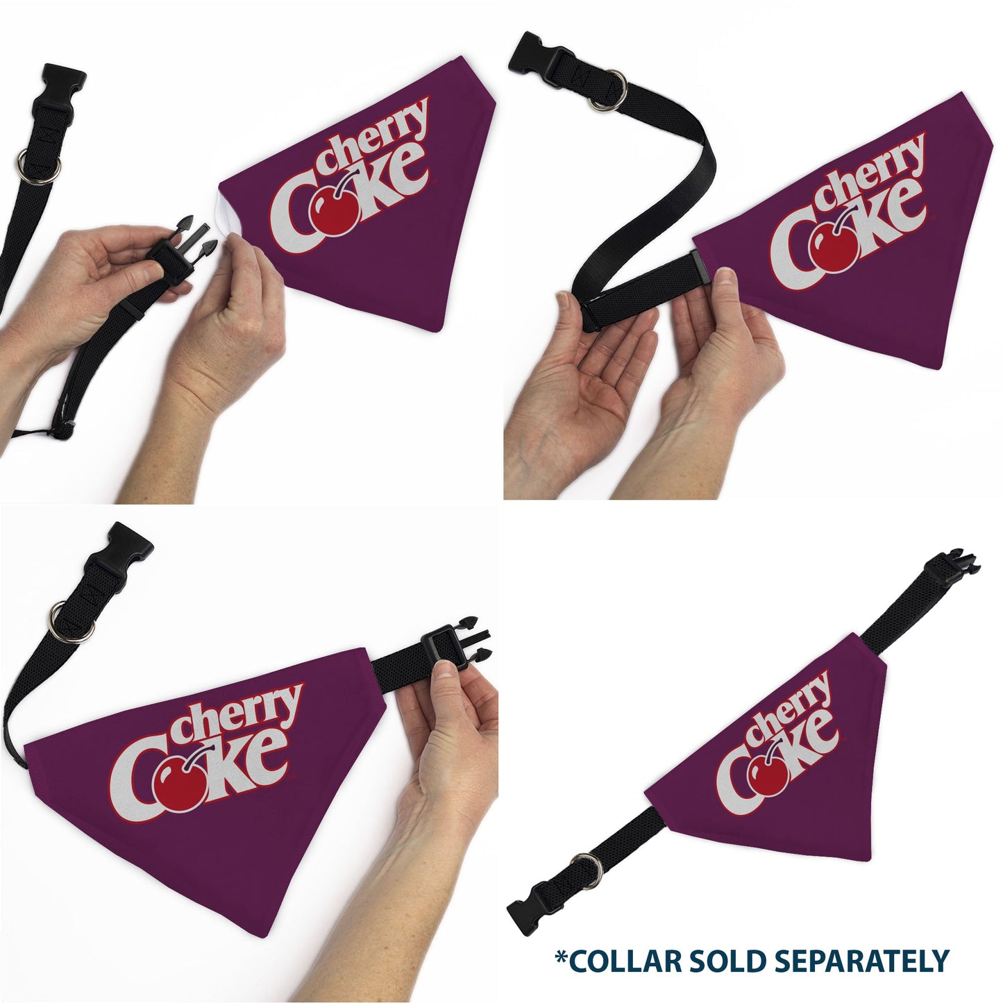 Pet Bandana - CHERRY COKE Cherry Logo Burgundy/Red/White