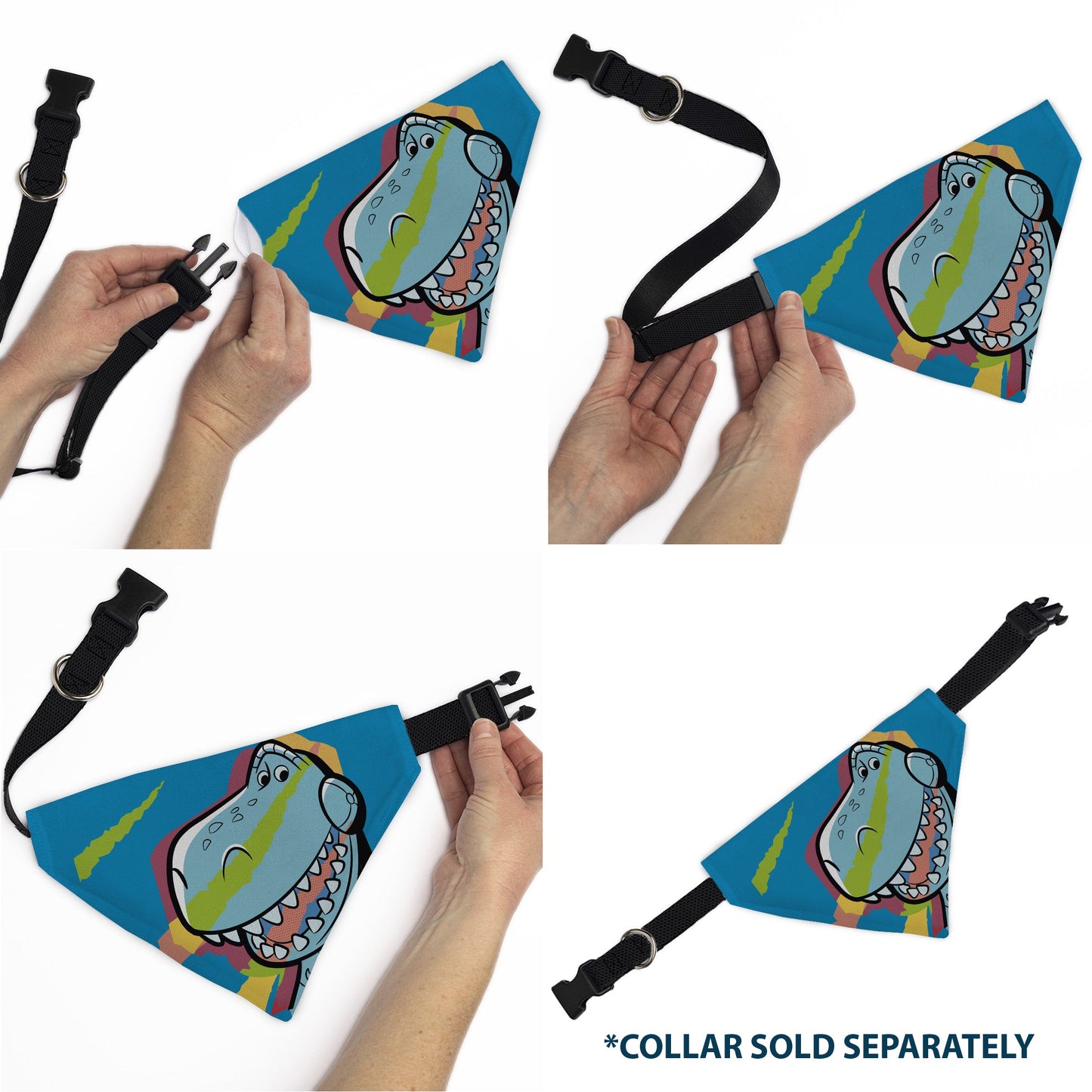 Pet Bandana - Toy Story Rex Pop Art Pose Blue/Multi Color