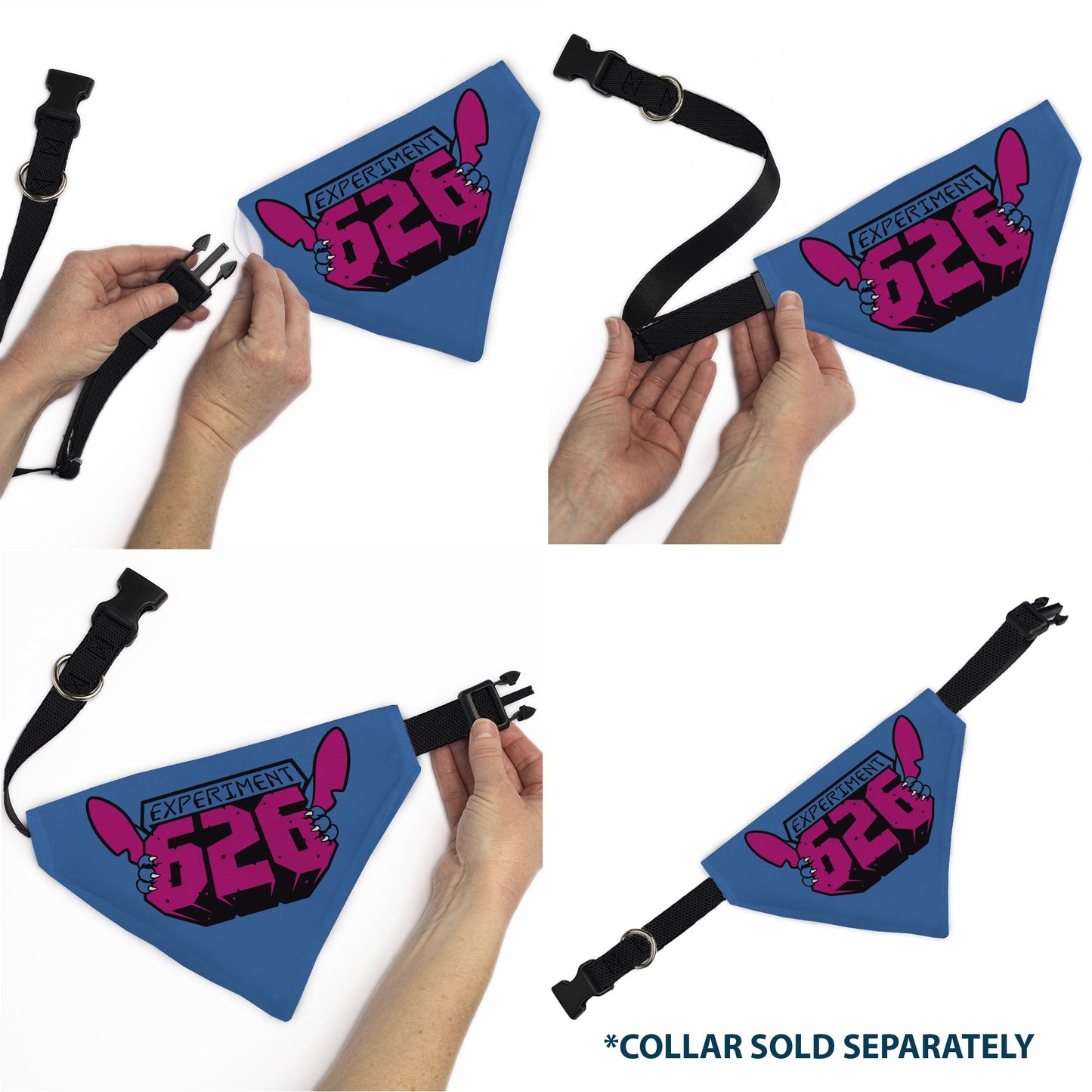 Pet Bandana - Stitch EXPERIMENT 626 Logo Blue/Pink
