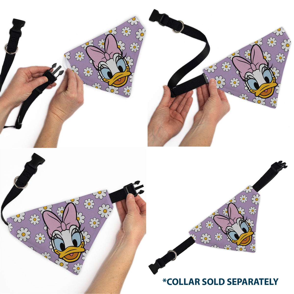 Pet Bandana - Daisy Duck Smiling Pose with Daisies Lavender