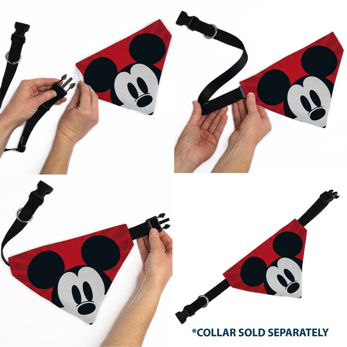 Pet Bandana - Mickey Mouse Eyes Sunburst Reds