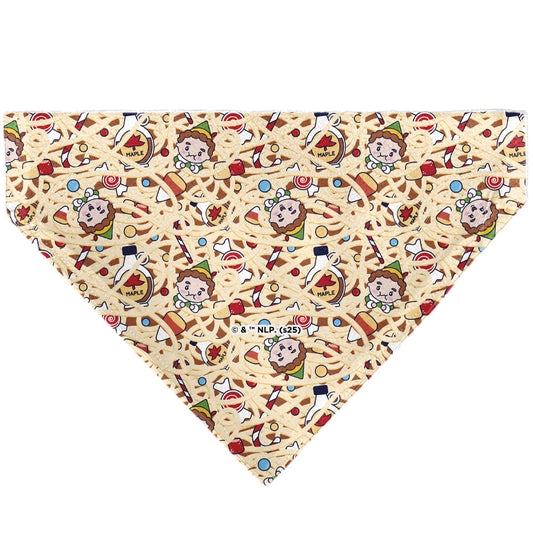 Pet Bandana - Elf TREAT EVERYDAY LIKE CHRISTMAS Buddy and Friends Pose Blue