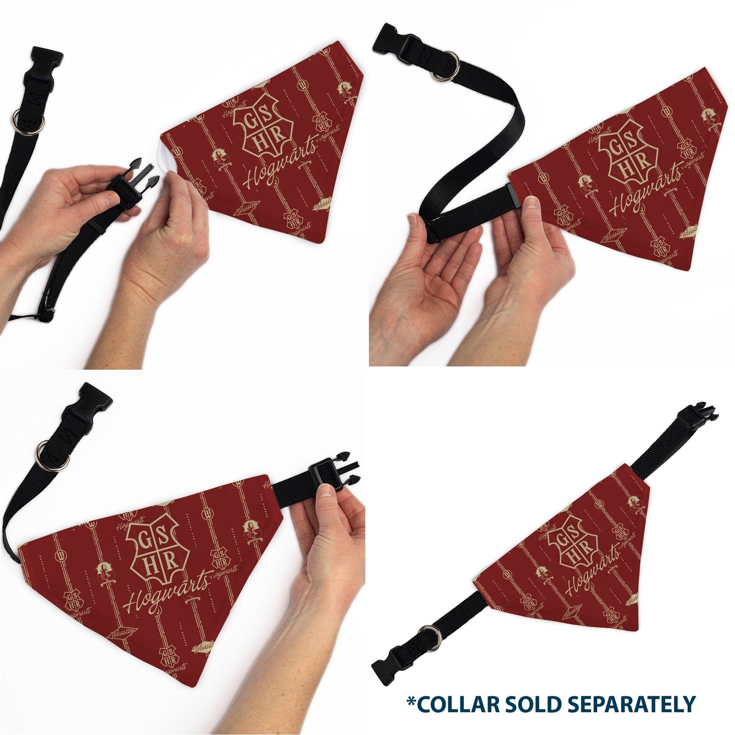 Pet Bandana - HOGWARTS WEASLEY Monogram Icons Red/White