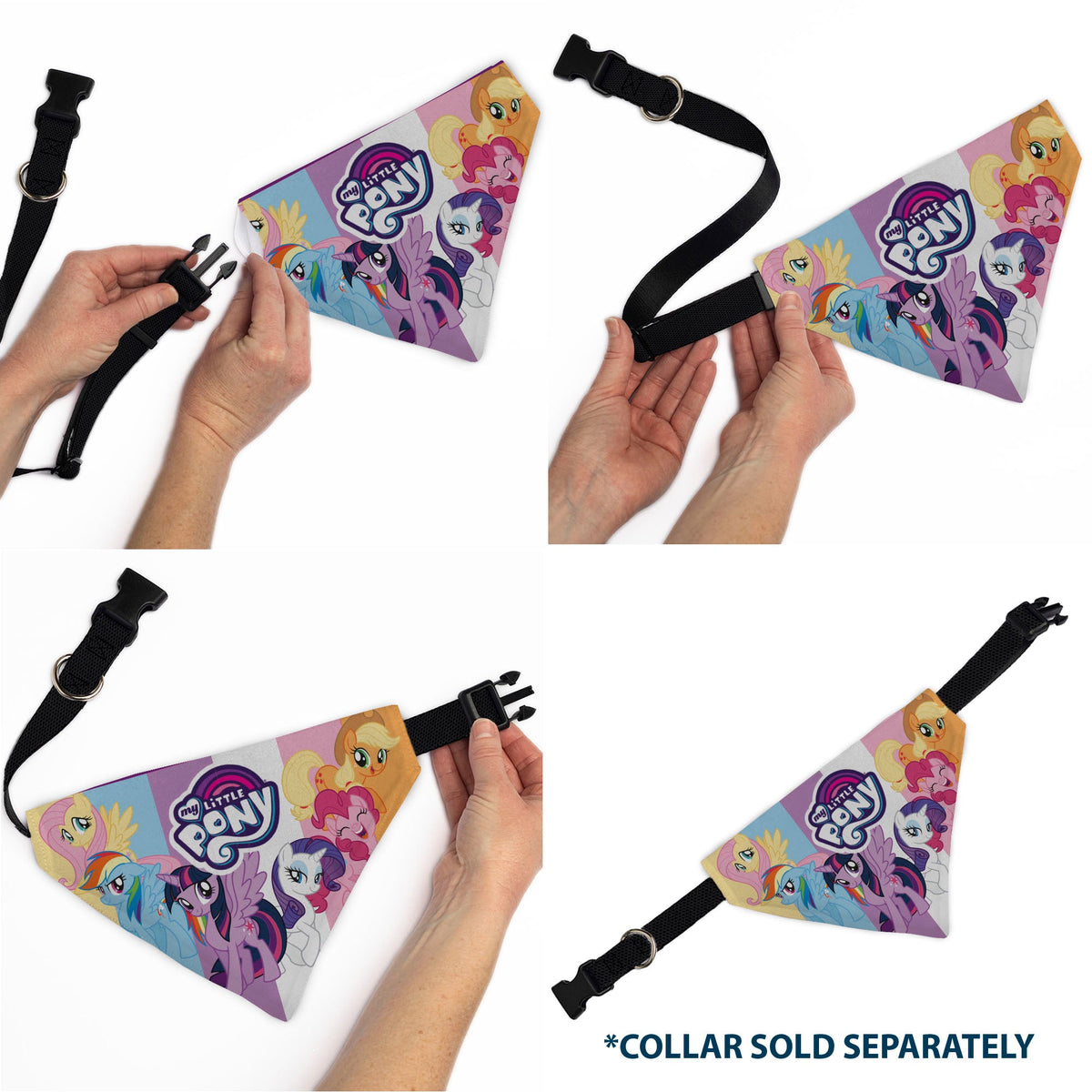 Pet Bandana - MY LITTLE PONY Mane Six Pony Poses and Title Logo Multi Color