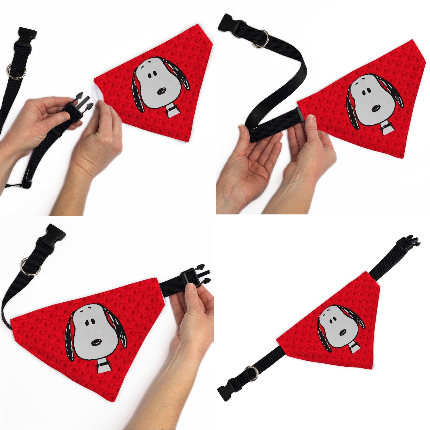 Pet Bandana - Peanuts Snoopy Face and Profile Pose Reds