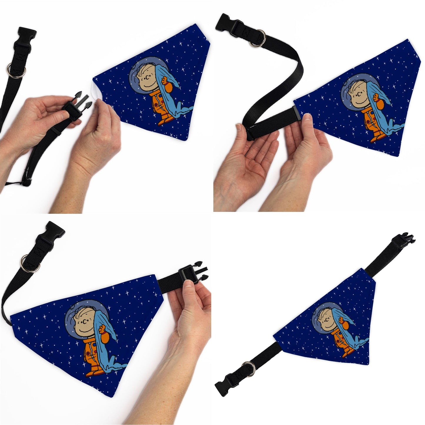Pet Bandana - Peanuts Astronaut Linus Security Blanket Space Pose Blue