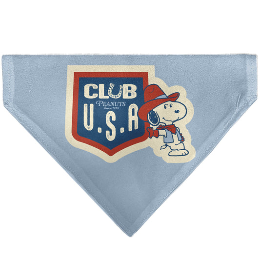 Pet Bandana - Peanuts Snoopy COWBOY USA Pose Light Blue/Red/White/Blue