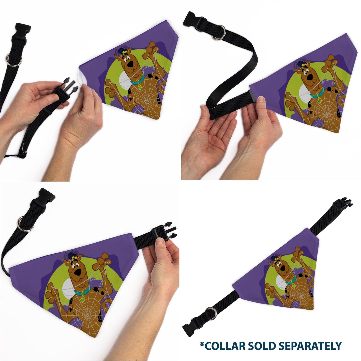 Pet Bandana - Scooby Doo Halloween Spider Web CREEPY CRAWLIES Pose Purples
