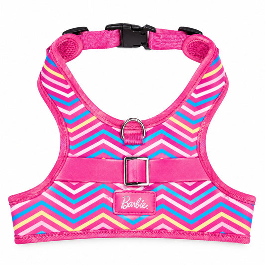 Pet Harness - Barbie Chevron Pink/Multi Color with "Belt and Buckle"