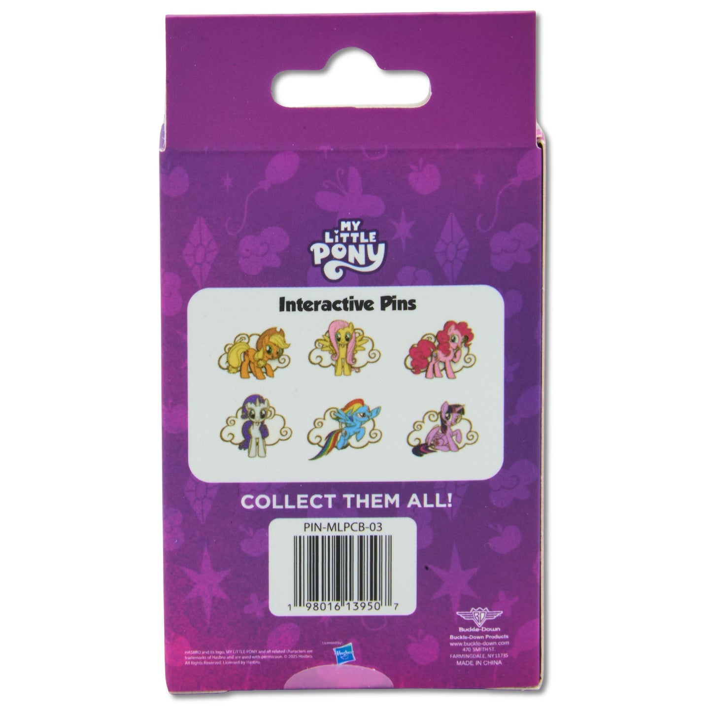 My Little Pony Interactive Mystery Enamel Pin Blind Box Series, Applejack, Fluttershy, Pinkie Pie, Rainbow Dash, Rarity, Twilight Sparkle