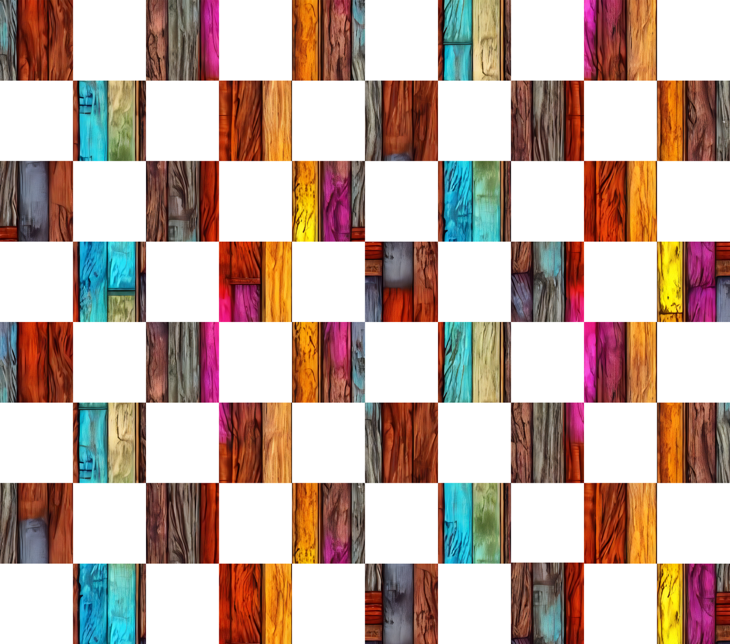 Painted Wood Patchwork 4-in-1 Can Cooler Cup