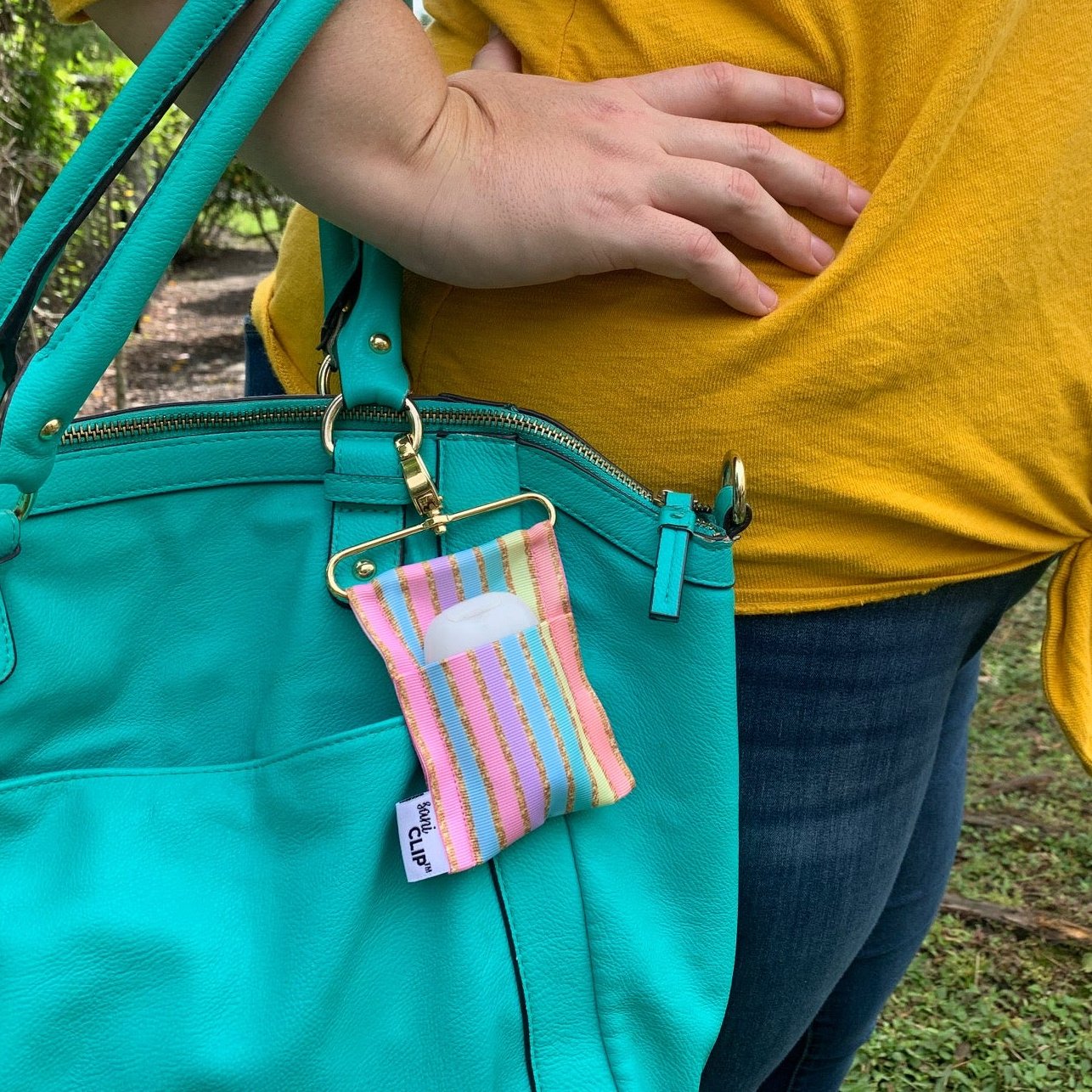 Coral Floral SaniClip Hand Sanitizer Holder - made to order