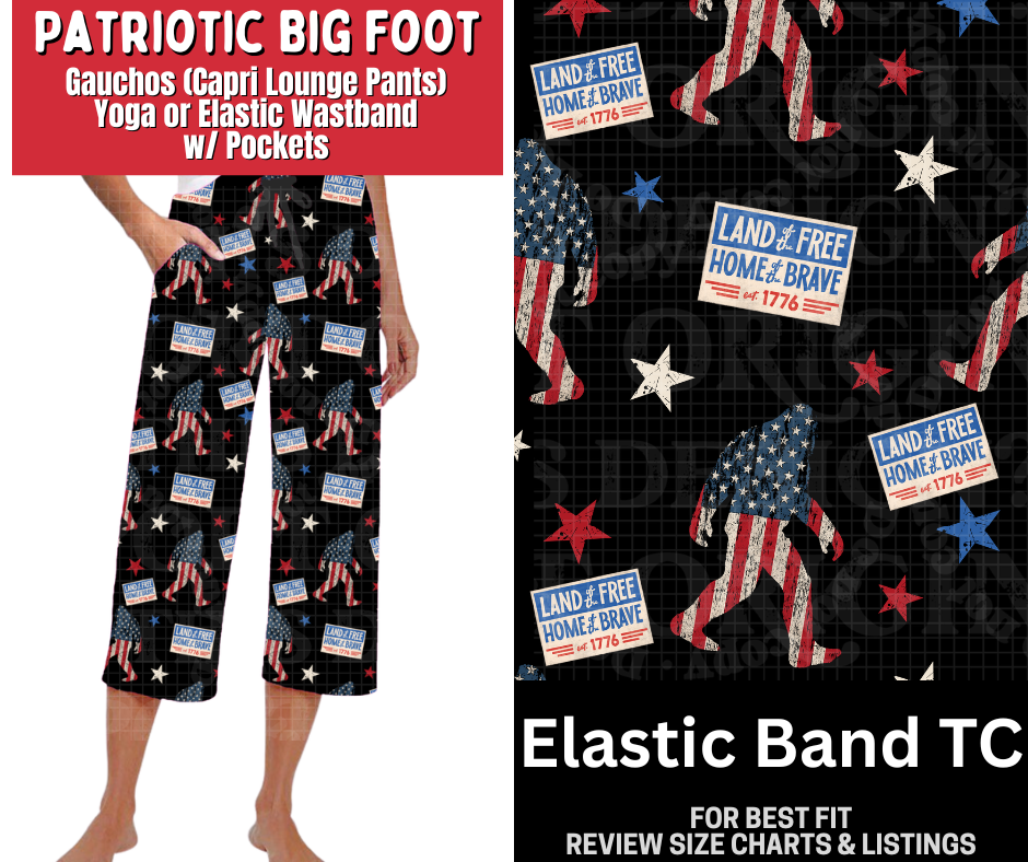 Patriotic Big Foot Capri Gauchos