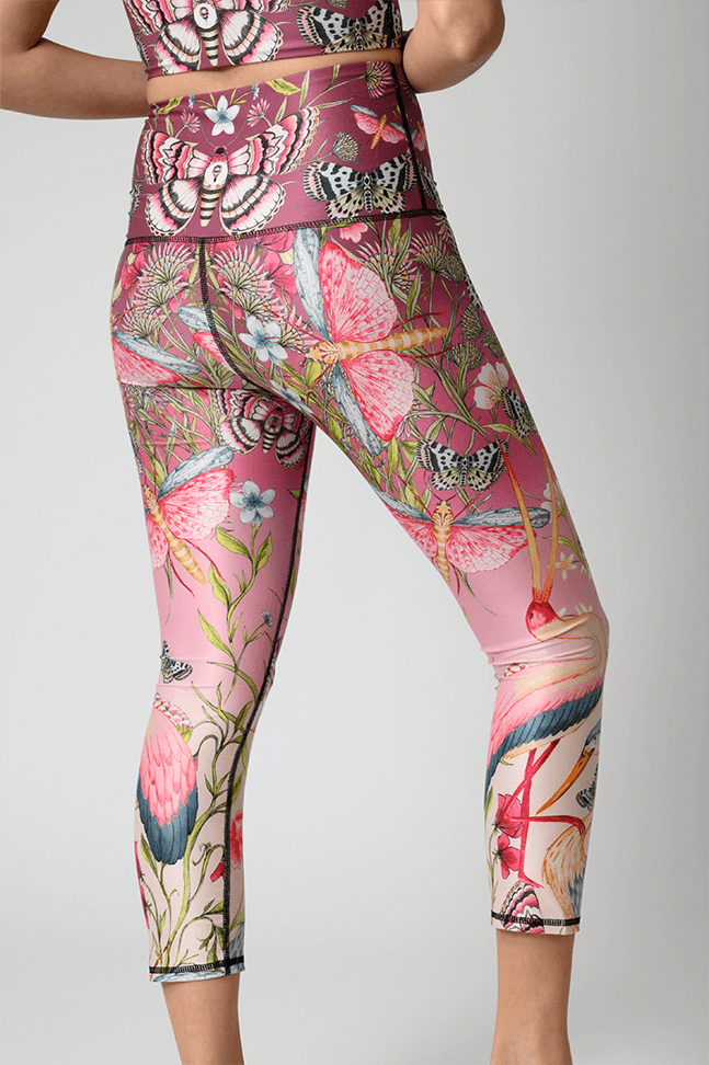 Pretty in Pink Printed Yoga Crops