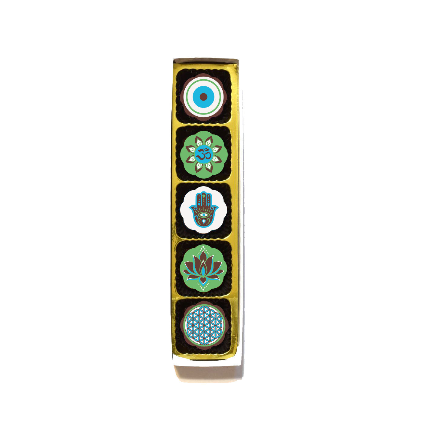 Hamsa, Eye, Lotus, Namaste, Mandala Chocolates