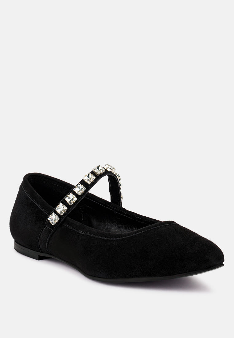 Assisi Fine Suede Maryjane Ballet Flats