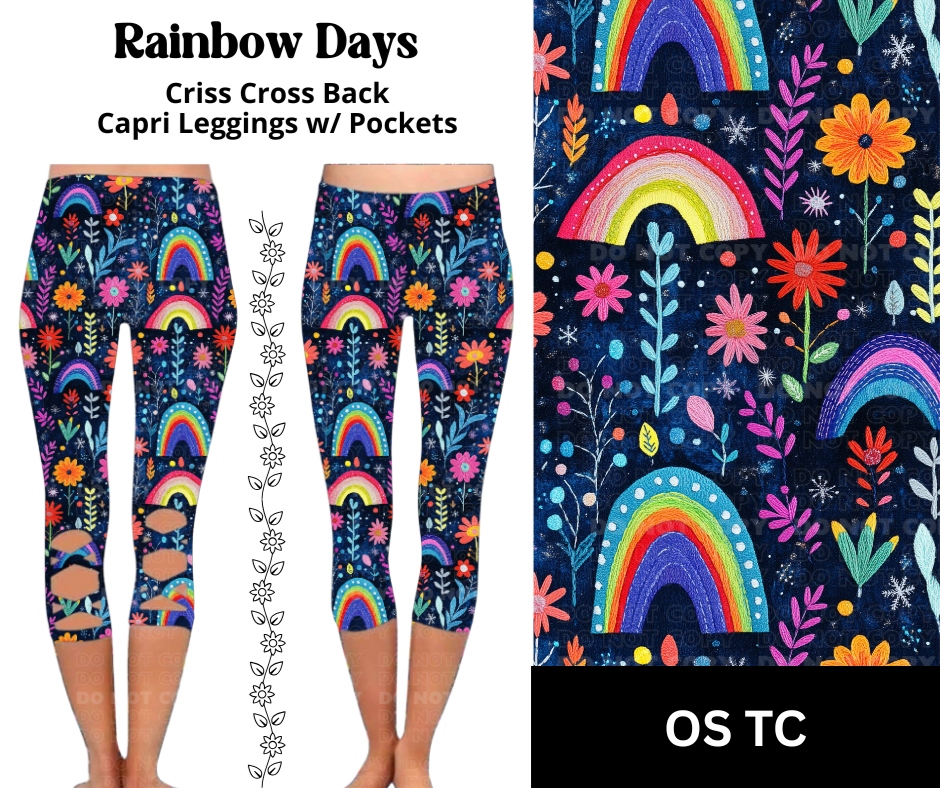 Rainbow Days Criss Cross Capri w/ Pockets