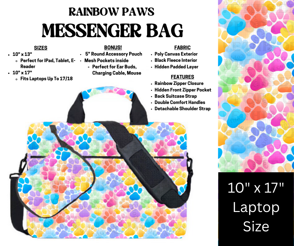 Rainbow Paws Messenger Bag