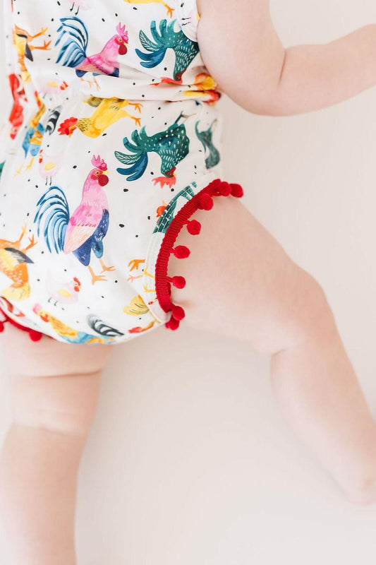 Rooster Pom Pom Romper