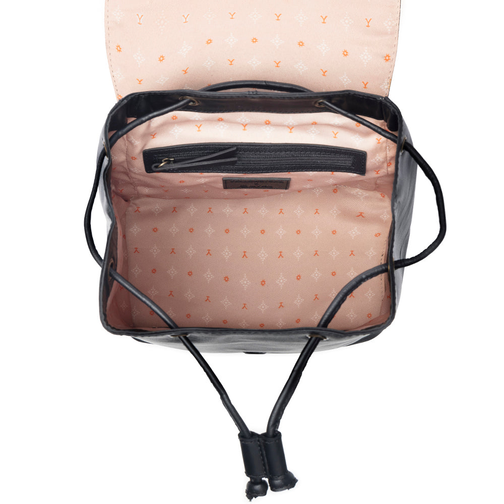Yellowstone Longhorn Ash Studded Leather Backpack
