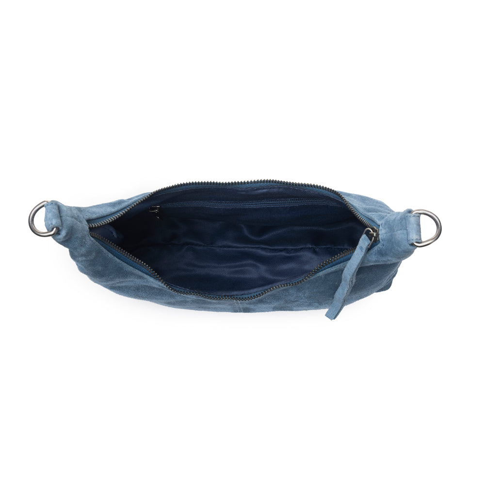 Myra Juniper Trail Genuine Suede Bag for Women in denim blue with extra strap