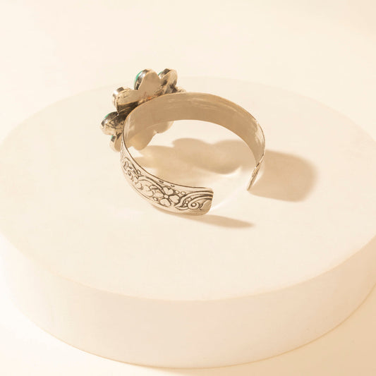 Myra Petalstone Cuff in Steel Blue