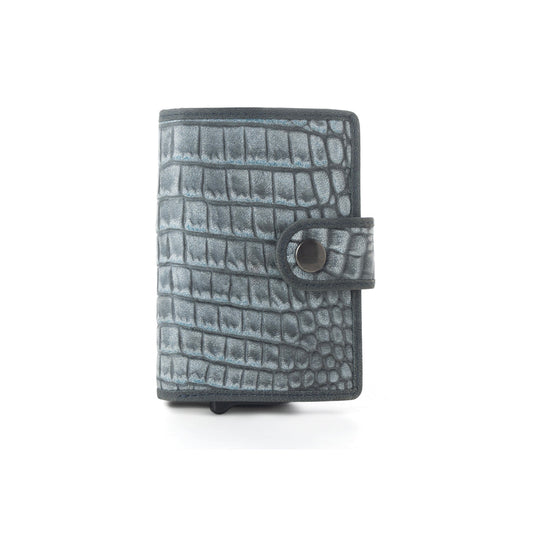 Myra Silver Creek Leather Credit Card Holder in Ashen Grey