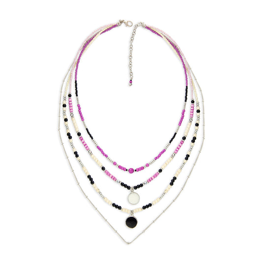 Merry Magenta Layered Necklace