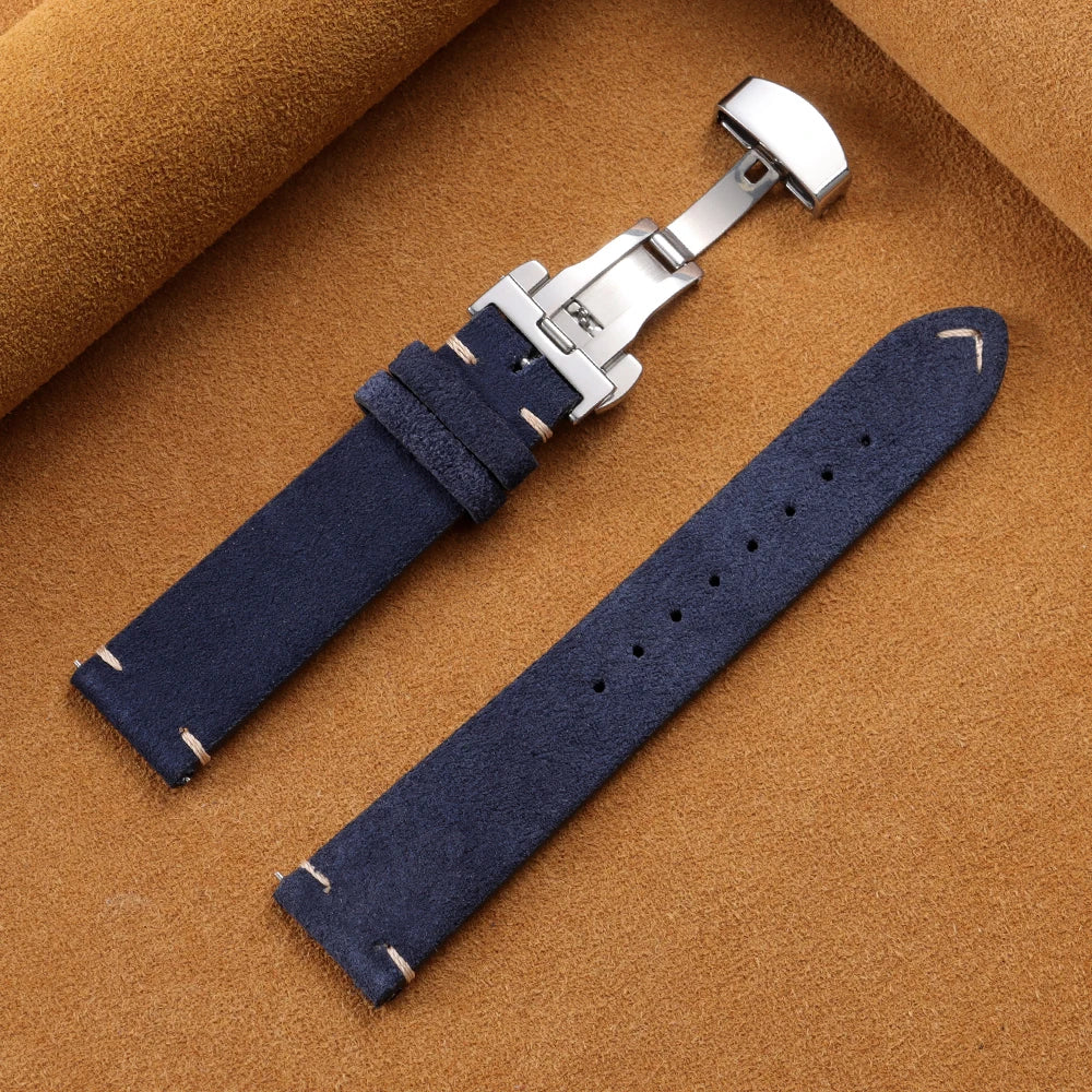 TicWatch Pro 3, E3 & GTH Vintage Suede Band with Butterfly Clasp