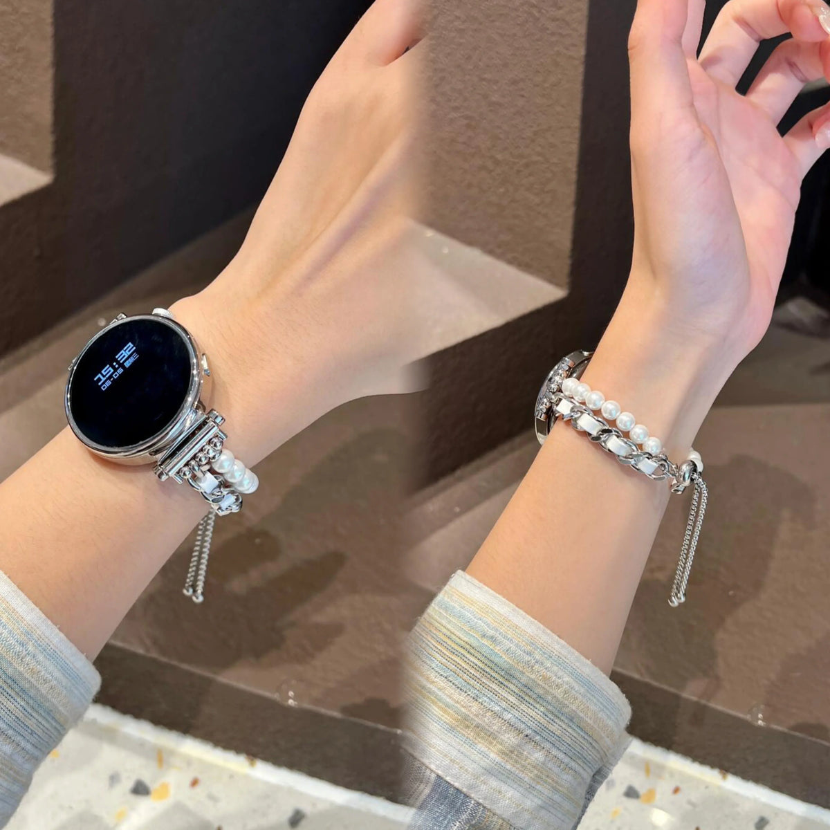 Motorola Moto Watch Women's Pearl Chain Bracelet
