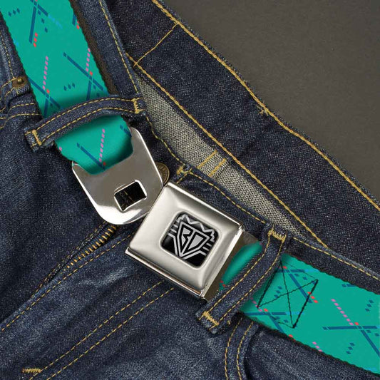 BD Wings Logo CLOSE-UP Full Color Black Silver Seatbelt Belt - PDX Airport Carpet Old Webbing